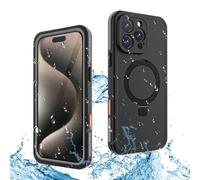 Coque étanche pour iPhone 16 Pro Max/16 Pro/16, compatible avec béquille magnétique MagSafe IP70, coque antichoc de qualité militaire sous-marine avec protecteur d'écran intégré (16 Pro Max) noir