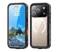 Coque étanche pour iPhone 17 Pro, compatible avec MagSafe IP68, certifiée sous l'eau, entièrement scellée, coque de protection intégrale avec protecteur d'écran intégré, noir