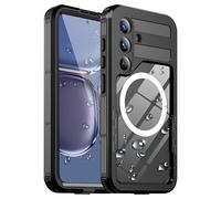 Coque étanche pour Samsung Galaxy S25 avec lentille intégrée et protecteur d'écran, étanche IP68, anti-chute militaire, coque de protection transparente intégrale sous l'eau pour Galaxy S25 (noir)