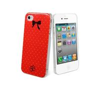 Coque Eternelle B.B. pour iPhone 4 & 4S - Rouge Pois Blancs