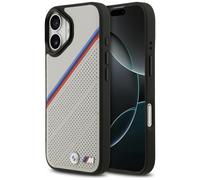 CG Mobile Coque iPhone 17 BMW M Logo métal tricolore Compatible avec MagSafe Gris