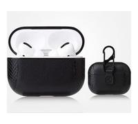 Coque Etui en cuir antichoc avec boucle en métal pour Apple AirPods Pro - Noir #3