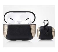 Coque Etui en cuir antichoc avec boucle en métal pour Apple AirPods Pro - Or #2 G