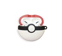Coque Etui en silicone antichoc Boule de Pokémon pour Apple AirPods - Blanc&Rouge