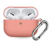 Coque Etui en silicone souple avec mousqueton pour Apple AirPods Pro - Rose G