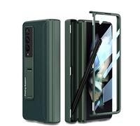 COQUE Étui Galaxy Z Fold 3 Housse en Cuir, de téléphone Tout Compris à charnière intégrée avec Fente pour Stylo cachée, de téléphone Pliable pour Samsung Galaxy Z Fold 3 5G-Vert