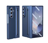 COQUE étui Galaxy Z Fold 7 avec Film, de Protection antichute avec Emplacement pour Stylo intégré et Stylet,étui Pliable à charnière pour Samsung Galaxy Z Fold 7 5G-Bleu