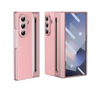 COQUE étui Galaxy Z Fold 7 avec Film, de Protection antichute avec Emplacement pour Stylo intégré et Stylet,étui Pliable à charnière pour Samsung Galaxy Z Fold 7 5G-Rose