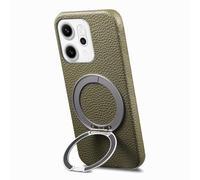COQUE Étui magnétique pour Oppo Reno14 Pro, avec anneau de support réglable, cuir PU grainé en cuir, prend en charge le chargement sans fil, coque de protection antichoc pour Oppo Reno14 Pro-Green