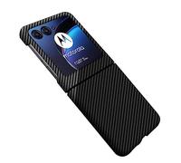 COQUE Etui Motorola Razr 50,Housse de Téléphone Pliable en Fibre de Carbone pour Motorola Razr 50 5G-Noir Argent
