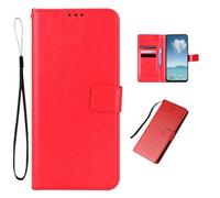 COQUE Étui Oukitel C59 Pro,Étui magnétique pour téléphone Portefeuille à Fente pour Carte Crazy Horse, étui à Rabat pour Oukitel C59 Pro-Rosso