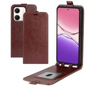 COQUE Étui por Oppo A5x 4G, R68 Étui en Cuir plié Simple avec Fente à Ccarte Portefeuille en Cuir pour Oppo A5x 4G-Marrone