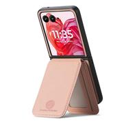COQUE Étui Porte-Cartes Slim Fit pour Motorola Razr 50 Ultra avec Support magnétique, Protection RFID, Portefeuille Antichoc et antichute pour Motorola Razr 50 Ultra-Rose