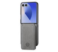 COQUE Étui Porte-Cartes Slim Fit pour Samsung Galaxy Z Flip 6 avec Support magnétique, Protection RFID, Portefeuille Antichoc et antichute pour Samsung Galaxy Z Flip 6-Grise