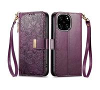 COQUE Étui Portefeuille à Rabat pour Blackview Color 6 avec [Emplacement pour Carte] [lanière] [Poche zippée] Étui en Cuir de qualité supérieure pour Blackview Color 6-Violet