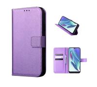 COQUE Étui Portefeuille avec Texture Tissée Magnétique et Fente pour Cartes pour Oukitel C59, Étui Rabat pour Oukitel C59-Viola