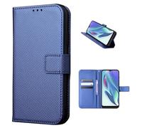 COQUE Étui Portefeuille avec Texture Tissée Magnétique et Fente pour Cartes pour TCL K70 4G, Étui Rabat pour TCL K70 4G-Blu
