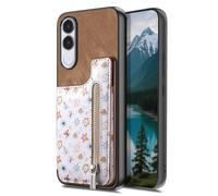 COQUE Étui Portefeuille Fleurs pour Vivo V70 FE-Brun