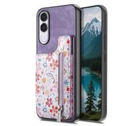 COQUE Étui Portefeuille Fleurs pour Vivo V70 FE-Violet
