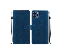 Coque Etui Portefeuille Flip Case pour OPPO Reno 15F Rétro Motif Cuir PU Antichoc Magnétique Bleu