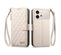 COQUE Étui Portefeuille pour Honor 600 avec emplacements pour Cartes intégrés et Poche zippée, Rabat magnétique, Cordon Amovible, de Protection Antichoc pour Honor 600-Blanc
