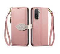 COQUE Étui Portefeuille pour Xiaomi Redmi A7 Pro avec Porte-Cartes, Poche zippée, Boucle à Feuille, dragonne, étui à Rabat en Cuir PU pour Xiaomi Redmi A7 Pro-Rose