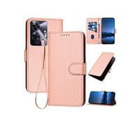Coque étui portefeuille Realme Note 60 Cuir PU Porte-cartes Support Dragonne Rose