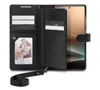 Coque Étui portefeuille - Spigen - S - Samsung Galaxy S25 Ultra - Cuir PU - Noir - Aimanté