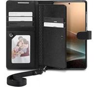 Coque Étui portefeuille - Spigen - S - Samsung Galaxy S25 Ultra - Cuir PU - Noir - Aimanté Noir