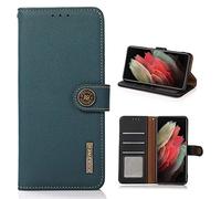 COQUE étui pour Apple iPhone 14 Pro,étui pour téléphone Anti-vol RFID en Cuir de Vache avec Fentes pour Cartes Antichoc pour étui de Protection Flip Folio Apple iPhone 14 Pro-Vert