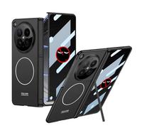 COQUE Étui pour Find N6, intégrale à charnière magnétique avec Film de confidentialité,Étui Pliable avec Anneau magnétique intégré et Chargement sans Fil pour Oppo Find N6-Noir