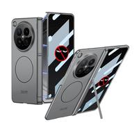 COQUE Étui pour Find N6, intégrale à charnière magnétique avec Film de confidentialité,Étui Pliable avec Anneau magnétique intégré et Chargement sans Fil pour Oppo Find N6-Gris Titane