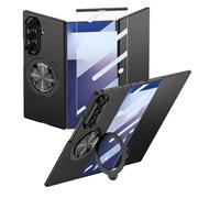 COQUE étui pour Galaxy Trifold avec Film Protecteur HD, Magnétique à Anneau Rotatif 360°, Pochette Pliable Ultra Mince pour Samsung Galaxy Z Trifold-Noir