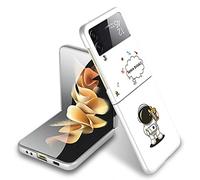 COQUE Étui pour Galaxy Z Flip 3 5G, pour téléphone Portable Tout Compris à Motif d'astronaute en Film Shell, de téléphone Pliable pour Samsung Galaxy Z Flip 3 5G-Blanche