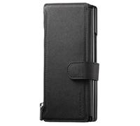 COQUE étui pour Honor Magic V5, avec Fentes pour Cartes et Pied intégré, Compatible avec Charge Magnétique, Portefeuille en Cuir Détachable 2-en-1 pour Honor Magic V5-Noir