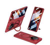COQUE Étui pour Honor Magic V6 avec Film Trempé, Tout Compris Pliable à Charnière,Housse de Téléphone Pliante pour Honor Magic V6 5G-Rouge