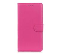 COQUE Étui pour Honor Magic8 Lite, de Téléphone en Cuir de Vache Motif Litchi Classique avec Fente pour Carte Antichoc Flip Folio de Protection pour Honor Magic8 Lite-Rose