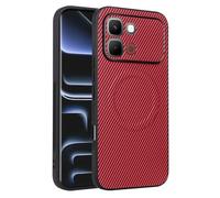 COQUE Étui pour Infinix Note Edge 5G, Carbone TPU Antichoc Et Résistante Aux Chutes Infinix Note Edge 5G, avec Bobine Magnétique Invisible Intégrée (Rouge)