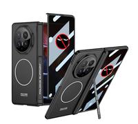 COQUE Étui pour Magic V6, intégrale à charnière magnétique avec Film de confidentialité,Étui Pliable avec Anneau magnétique intégré et Chargement sans Fil pour Honor Magic V6-Noir