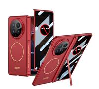 COQUE Étui pour Magic V6, intégrale à charnière magnétique avec Film de confidentialité,Étui Pliable avec Anneau magnétique intégré et Chargement sans Fil pour Honor Magic V6-Rouge