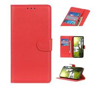 COQUE étui pour Motorola Moto G 5G 2022, de Téléphone en Cuir de Vache Motif Litchi Classique avec Fente pour Carte Antichoc Flip Folio de Protection pour Motorola Moto G 5G 2022-Red