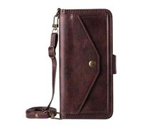 COQUE Étui pour Motorola Moto G24 Housse De Téléphone Double Emplacement pour Carte PU Texture Cuir De Vache Compatible avec Motorola Moto G24 Flip Portefeuille Étui Protecteur-Marron