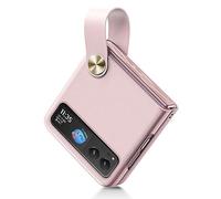COQUE Étui pour Motorola Razr 40,étui de téléphone à Anneau de lanière en Soie Mince avec Support vidéo à Anneau,étui de téléphone Pliable pour Motorola Razr 40 5G-Rose