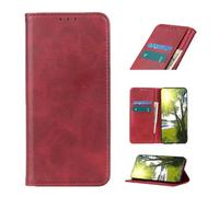 COQUE Étui pour Motorola Signature 5G,Étui de Téléphone Magnétique PU Cow Texture,Portefeuille à Rabat et Fente pour Carte,Protéger Motorola Signature 5G-Rosso