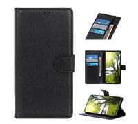 COQUE étui pour Nokia G22 4G, de Téléphone en Cuir de Vache Motif Litchi Classique avec Fente pour Carte Antichoc Flip Folio de Protection pour Nokia G22 4G-Black