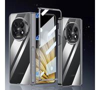COQUE étui pour Oppo Find N5,Étui de téléphone Portable Transparent galvanisé avec Support,charnière magnétique 360°,étui de Protection Complet pour Oppo Find N5-Noir