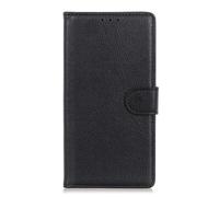 COQUE Étui pour Samsung Galaxy A27 5G, de Téléphone en Cuir de Vache Motif Litchi Classique avec Fente pour Carte Antichoc Flip Folio de Protection pour Samsung Galaxy A27 5G-Nero