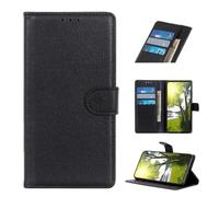 COQUE Étui pour Samsung Galaxy A36 5G, de Téléphone en Cuir de Vache Motif Litchi Classique avec Fente pour Carte Antichoc Flip Folio de Protection pour Samsung Galaxy A36 5G-Nero