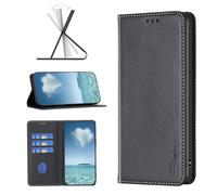 COQUE Étui pour Samsung Galaxy S25 FE Phone Case Premium Cuir Dark Magnetic 3 Card Slots Wallet, Samsung Galaxy S25 FE Protegido-Le Noir