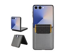 COQUE Étui pour Samsung Galaxy Z Flip7 Étui, Samsung Galaxy Z Flip7 Lychee Pattern Card Slot Case-Grigio